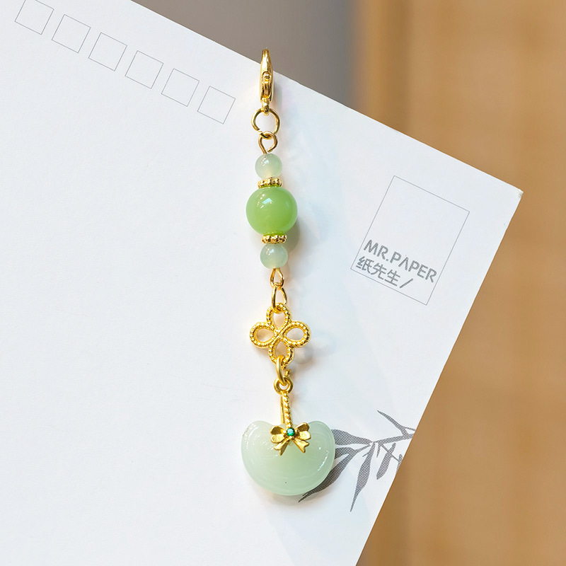 国民スタイル合金竹フレッシュピンクフラワーペンダント中国ベルペンダント古代スタイルチャイナ韓服衣類アクセサリー