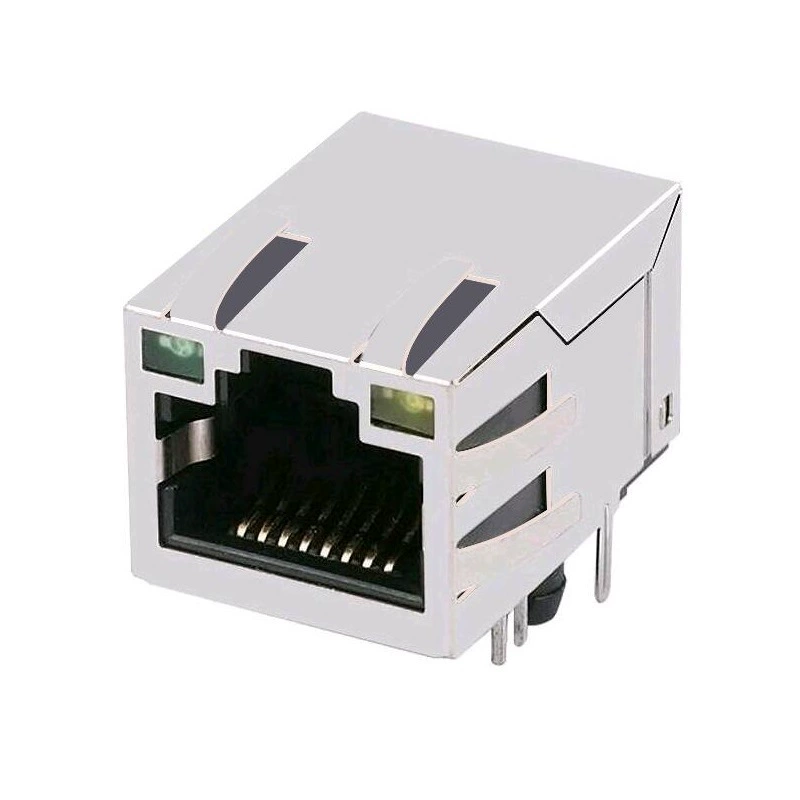 Производитель поставляет сетевой разъем KLU1S041C-43 LF с подсветкой 100M RJ45 разъем