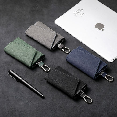 Suede Key Case Protective Cover for Men, New Online Sensation Card Holder, Dual-Function Household Multi-Functional Key Case