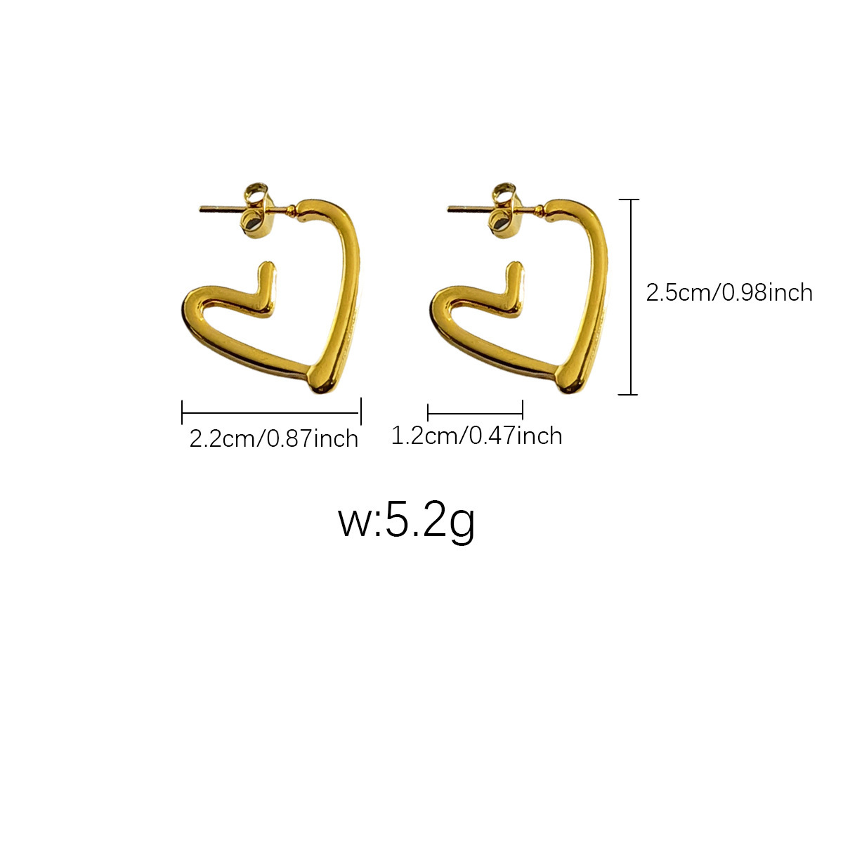 European American Best Selling High End Stainless Steel Versatile U Shape Earrings 18K Real Gold Plating detail image 9