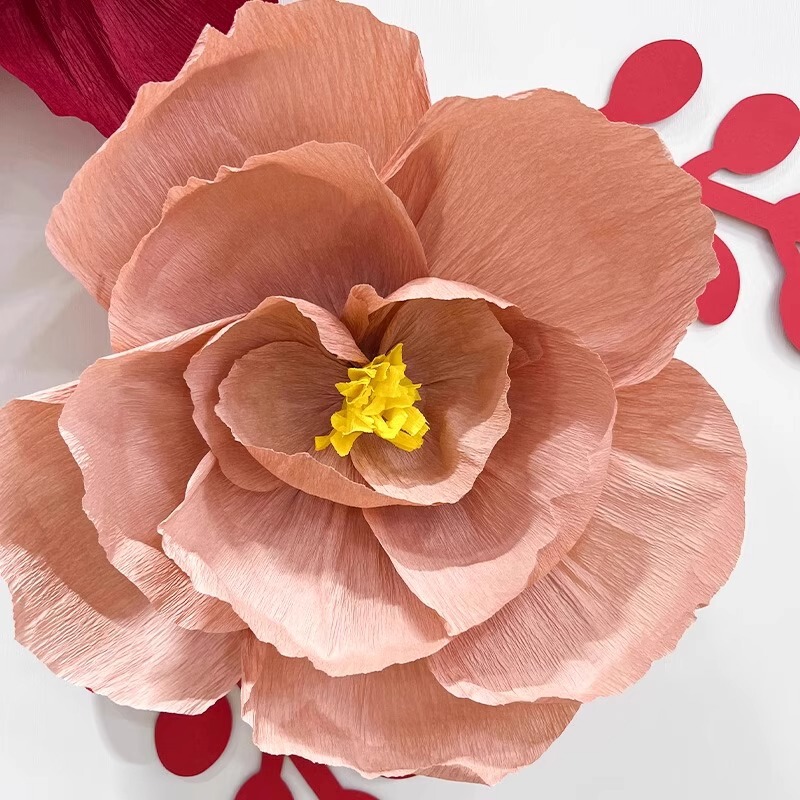 結婚式の部屋のプリーツフラワー立体クレープ紙の花の装飾誕生日パーティー結婚式の新しい家のベッドサイドの寝室の背景の壁のレイアウト|undefined