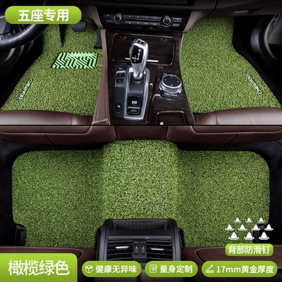 Car Carpet Single Wire Loop for the Passenger's Seat, Special - pregnancy-and-infant-grade-quality-five-seats-front-and-rear-rows-olive-green
