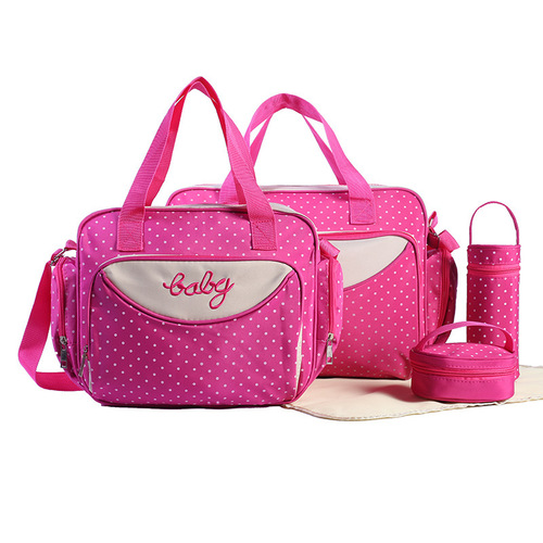 Dot Print Five-Piece Set Maternity Bag Crossbody Large Capacity Outing Mother and Baby Bag Hand-Held Single-Shoulder Mother Bag Manufacturer