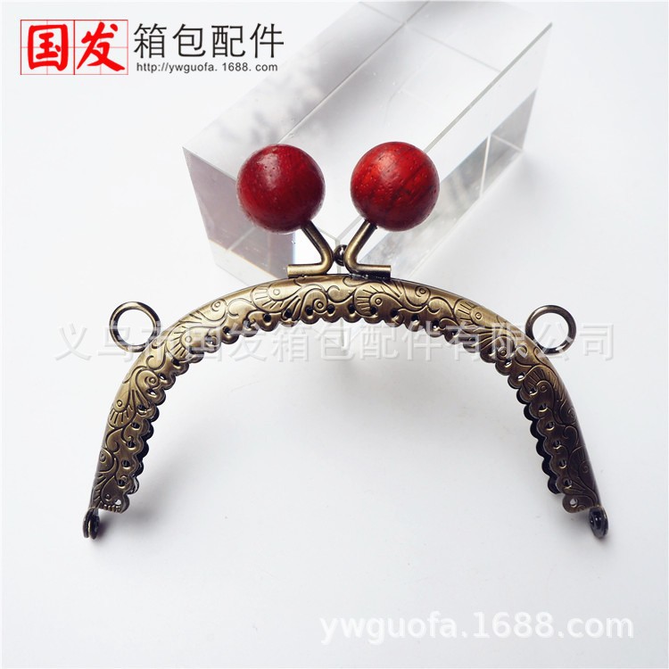 12.5CM arco gran pozo dragón-fénix flor encaje de madera oro 20mm madera maciza color tronco   0366 - GTA