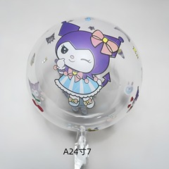 网红24寸双面印花卡通波波球透明球派对装扮婚庆节日装饰印花气球