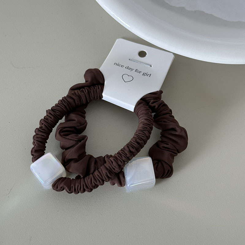 Coppia francese di perline rotonde di alta qualità di colore curry nero, perline di nicchia rotonde quadrate, anelli per capelli eleganti e veloci per coda di cavallo_voghion.com