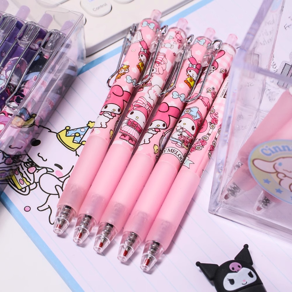 Cute postre fiesta 12 bolígrafos de caja de dibujos animados perros metal bolígrafo neutro bolígrafo de firma ST negro