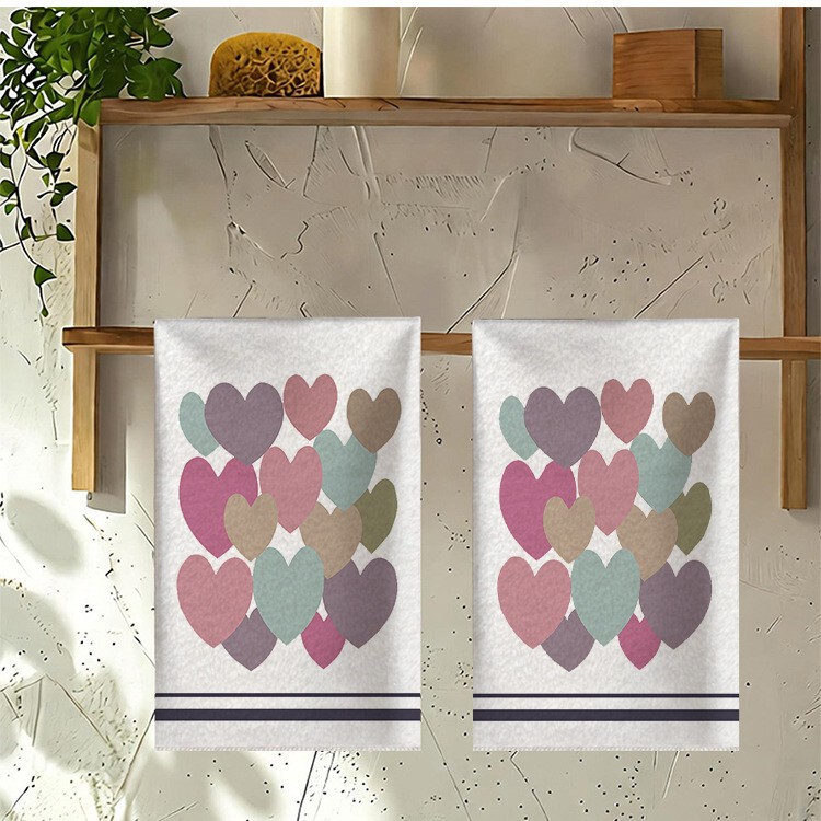Cross-Border Printed Kitchen Towels, Absorbent Dishcloths, Wear-Resistant Towels, Household Cleaning Cloths, Table Wiping Cloths, Scouring Pads