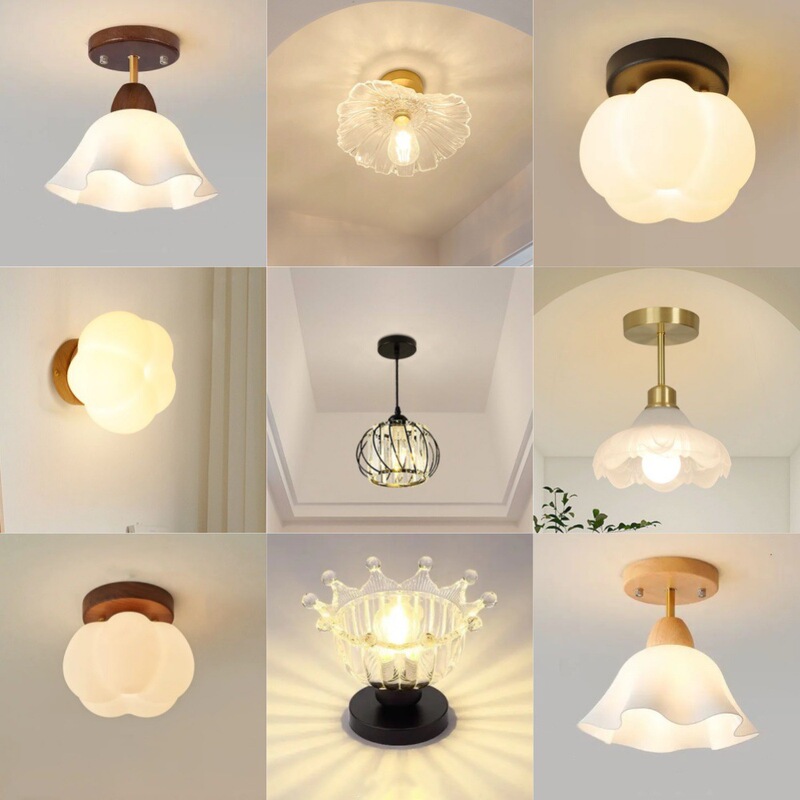 Single Head Away Lamp Corridor Ceiling Lamp Cream Style New Style Light Luxury High-Level Atmosphere Ceiling Lamp Entrance Entrance Lamp