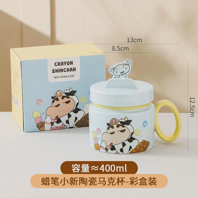 Crayón pequeño nuevo taza de agua de oficina hermosa taza de marca para estudiantes de alto valor de regalo de cumpleaños taza de cerámica con tapa