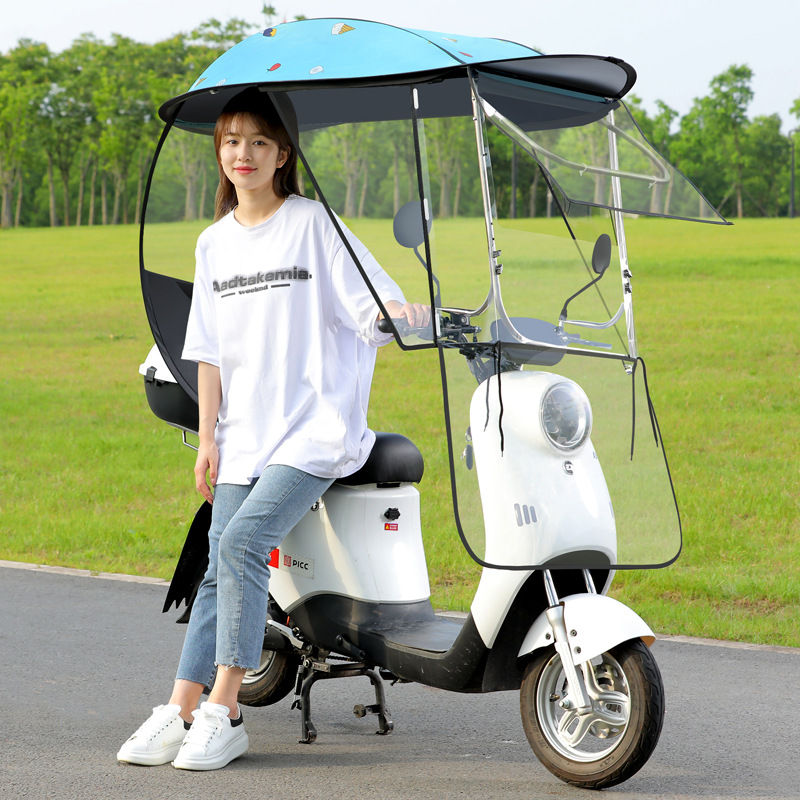 Electric Car Umbrella Large Push-Window Style Rain Shelter Stainless Steel Car Canopy U-Shaped Pipe Hard Panel Manufacturer Wholesale Advertising Sunshade