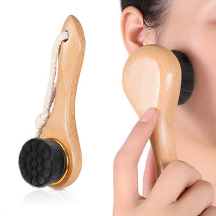 Face Wash Brush Beech Wood Long Handle Naishi Cleansing Brush Face Wash Remover Blackhead Removal Soft Massage Care Factory