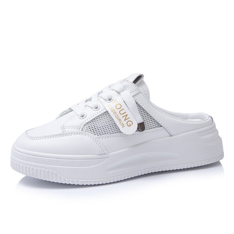 2025 nuevo verano medio zapatillas pequeñas zapatillas de mujer blancas perezosas in-mode zapatillas frías de moda suela gruesa image 6