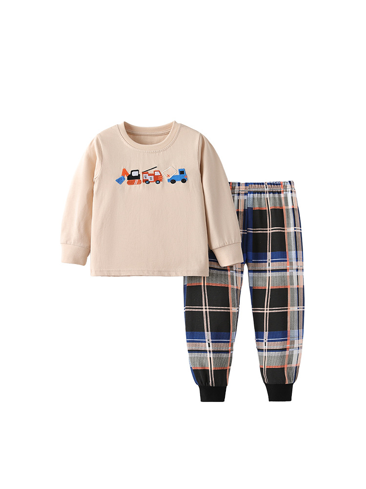 Malwee transfronterizo niño de otoño y invierno de dos piezas nuevo guapo niño ropa para el hogar conjunto de niños europeos y estadounidenses