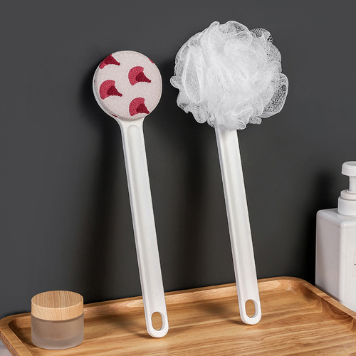 Long-handled Massage Shower Brush, Silicone Bath Brush with Handle, Bath Ball & Flower-Shaped Cleaning Brush—The Ultimate Exfoliating Tool for Removing Stubborn Residue