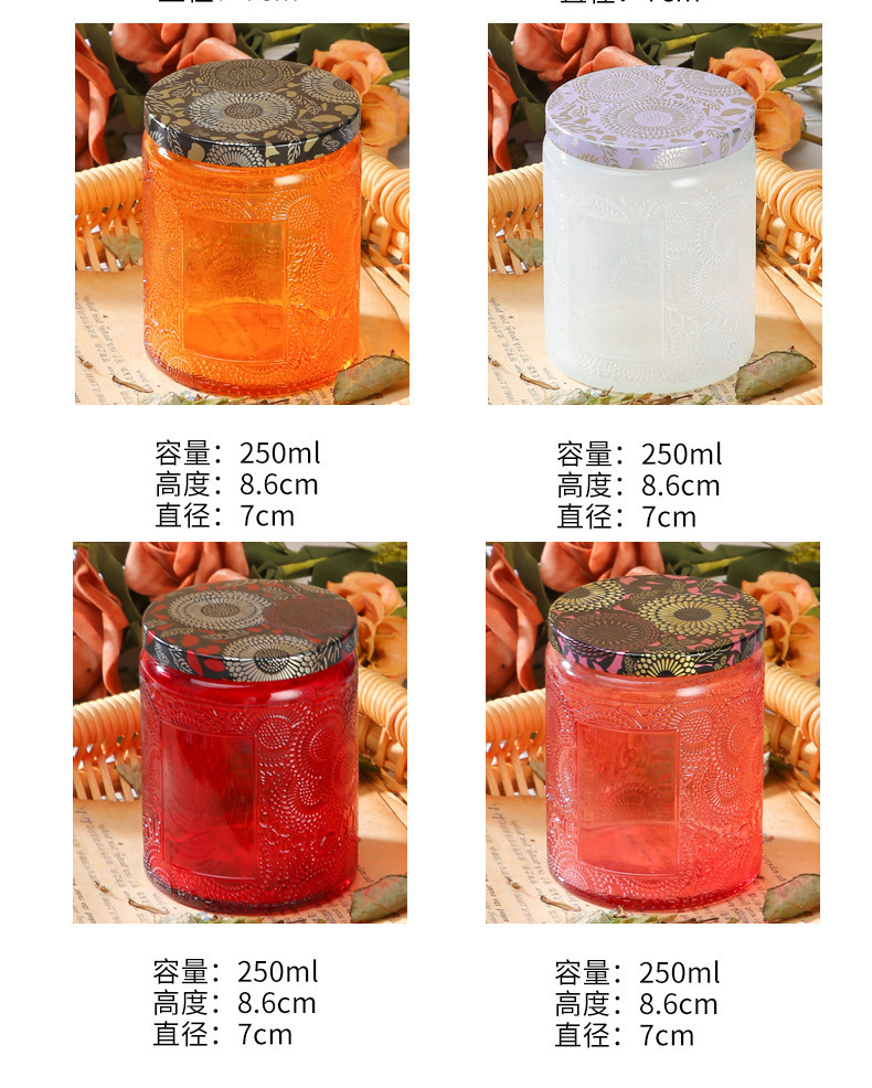 复制_圆形玻璃香薰蜡烛杯太阳花浮雕家居罐带盖子.jpg