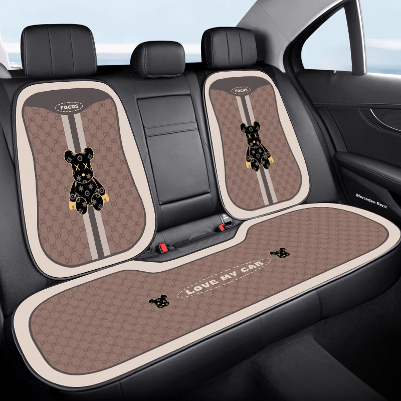 オールシーズン対応の新車用シートクッション、ユニバーサルカーマット、バイオレントベアシートカバー、リアシートクッション、ユニバーサルハーフパックカーシートカバー|undefined