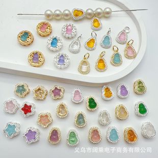 18K���J����ʯ�����䆰�ͨ�׸���𹫽���diy�������朵������