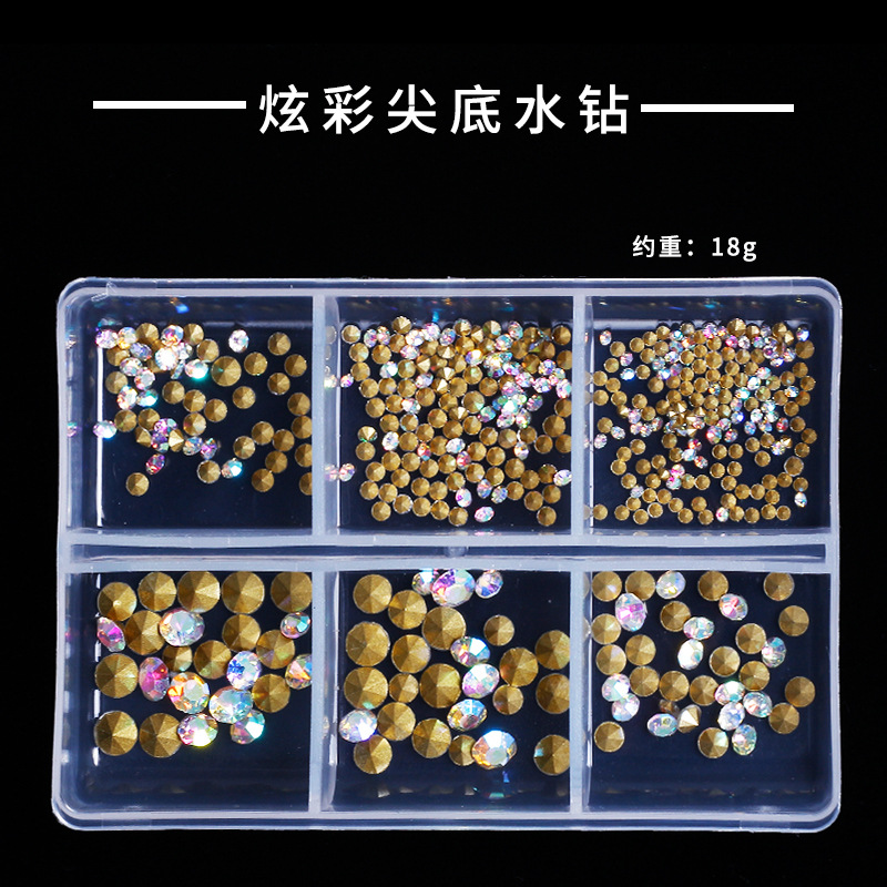 Joyas de manicura de resina híbrida japonesa 3D estereoscópica de cinco pétalos Aurora Xiangshan Camellia caja de 6 cuadros