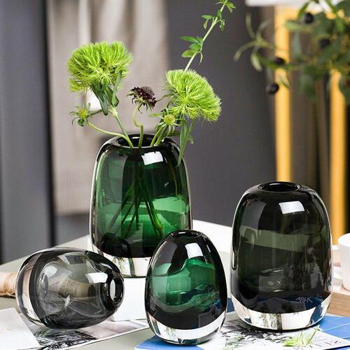 Japanese simple creative primary color glass vase hydroponic flower arrangement crafts living room decorations table decorations