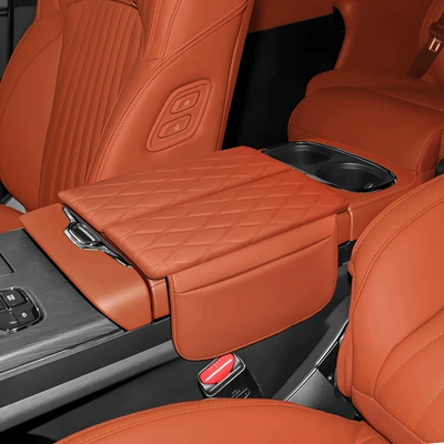 Suitable for 26 models of Chuanqi M8HEV armrest box heightening pad, storage bag, decorative armrest box protective cover (Armrest box) - 26-models-of-trumpchi-m8-hev-armrest-box-mat-brown