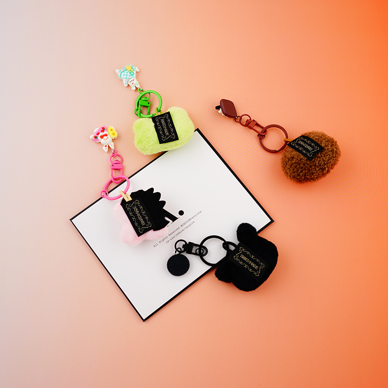 Ins curación gatito llavero suerte bolsa mochila pareja colgante nube oso felpa muñeca llave del coche