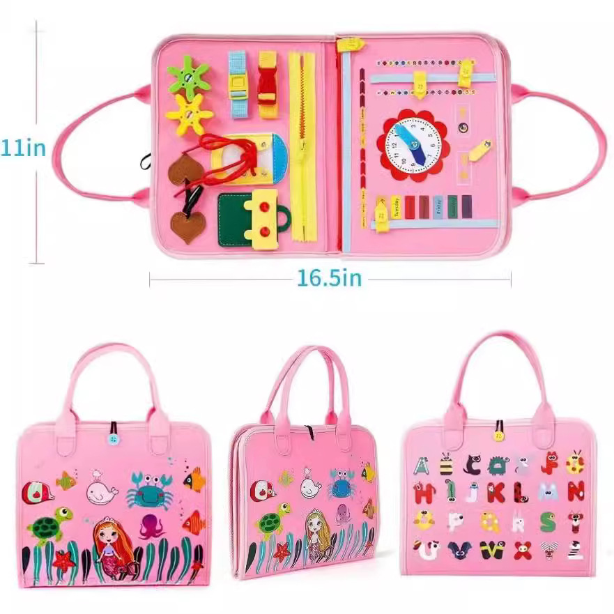 Bebé sentía tablero de aprendizaje de fieltro tablero ocupado kindergarten vestidor aprendizaje libro de texto Amazon libro de tela juguetes de educación temprana