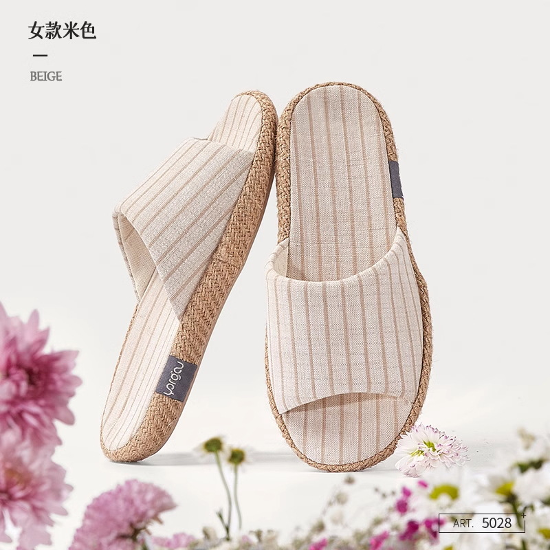 Amazonas zapatillas de lino para mujeres de verano interior antideslizante para el hogar tela de algodón lino zapatillas frías para hombres de primavera y otoño