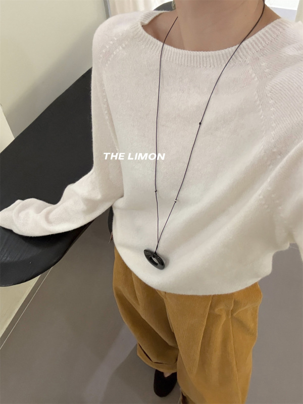 thelimon柠檬绿茶2025秋季新款韩版圆领套头毛衣女显瘦针织衫上衣|undefined