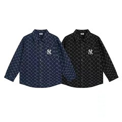 高バージョン。MLB レトロ老眼フルプリントセイコー男性と女性のカップル春と夏の快適なカジュアルデニムジャケット