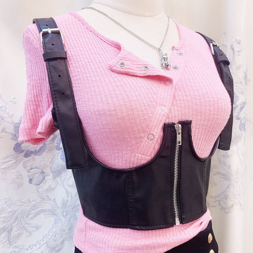 European and American style punk fashion belt cross-border suspenders decorative belt elastic tight binding belt internet celebrity strap cool
