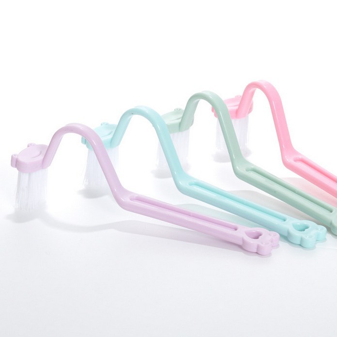 Estilo japonés creativo de tipo S cepillo de baño cocina baño inodoro Lado de ángulo muerto en forma de V cepillo de limpieza curvada