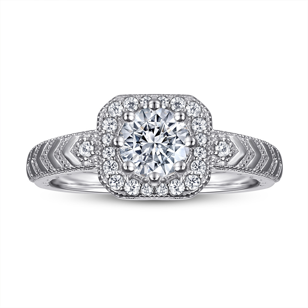 Tonglin europeo y americano nuevo anillo de Plata de Ley 925 anillo de combinación de las mujeres anillo de compromiso de boda anillo de circón al por mayor