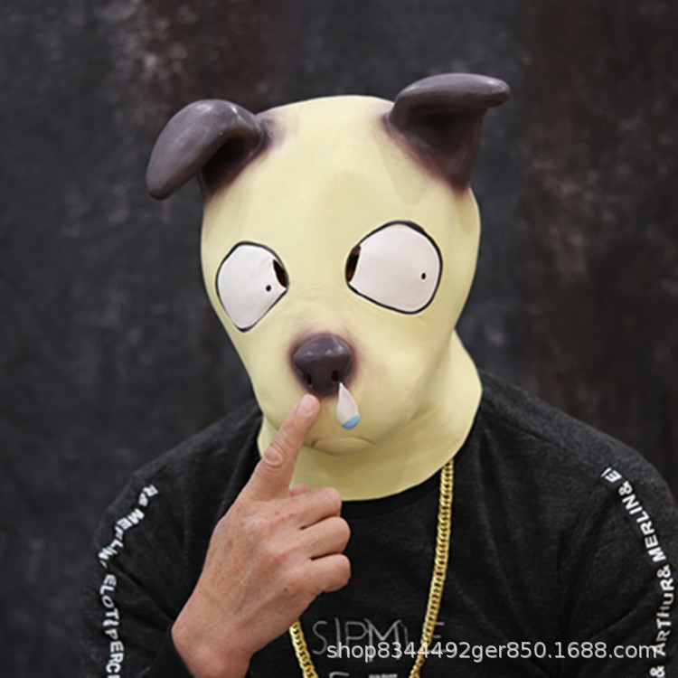 Máscara de perro mocos divertido perro Erha tocados Halloween lindo animal vestir accesorios de rendimiento