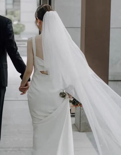 Plain gauze small tail double layer veil  new wedding dress accessories accessories travel photography wedding photos wear