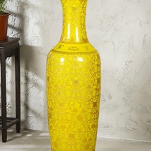 景德镇陶瓷器中式落地大花瓶中国红客厅装饰瓷器酒店开业别墅摆件