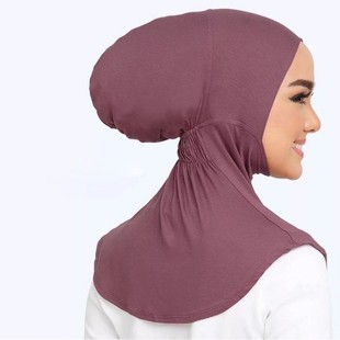 2025 cross-border hot new solid color mercerized cotton elastic base cap fashion warm temperament mercerized cotton scarf hat