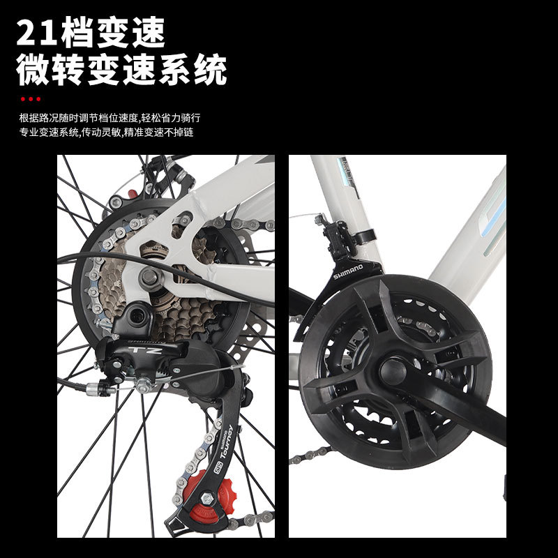 Exportación transfronteriza Bicicleta todoterreno de velocidad variable de 26 pulgadas Bicicleta de montaña de 21 velocidades Bicicleta de pedales para estudiantes adultos al por mayor