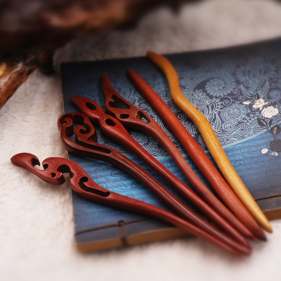 Mahogany Hairpin children Simplicity modern Antiquity Hairpin Sandalwood Hairpin Flaxen Hair Hairpin New Chinese style Hairpin child Zan hairpin