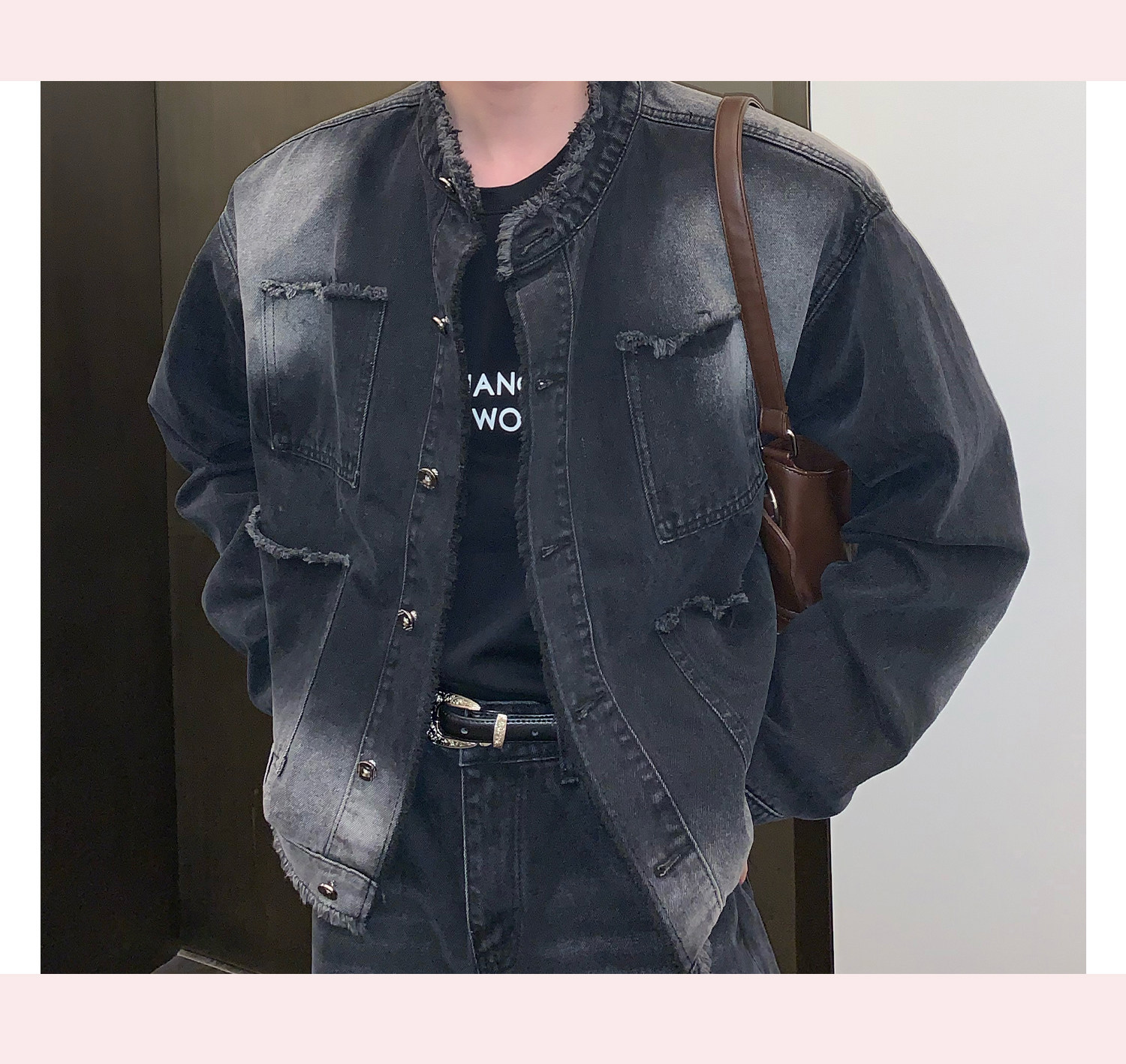 Giacca in jeans da uomo distressed retro lavaggio stile urbano_voghion.com