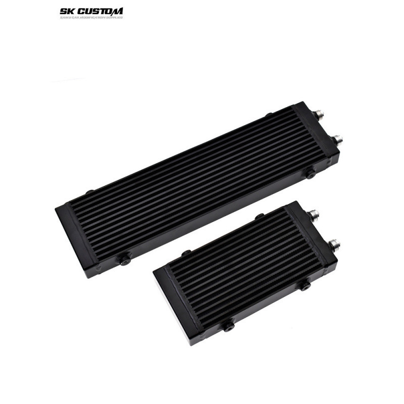 Universal Oil Cooler An10 Side Outlet Plate-Fin Type Oil Cooler Single-Sided Inlet and Outlet Dual-Channel Car Modification Universal Oil Cooler An10 Side Outlet Plate-Fin Type Oil Cooler Single-Sided Inlet and Outlet Dual-Channel Car Modification