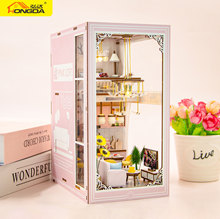 弘达diy小屋手工拼装书立3D创意木质模型玩具微缩积木摆件小房子
