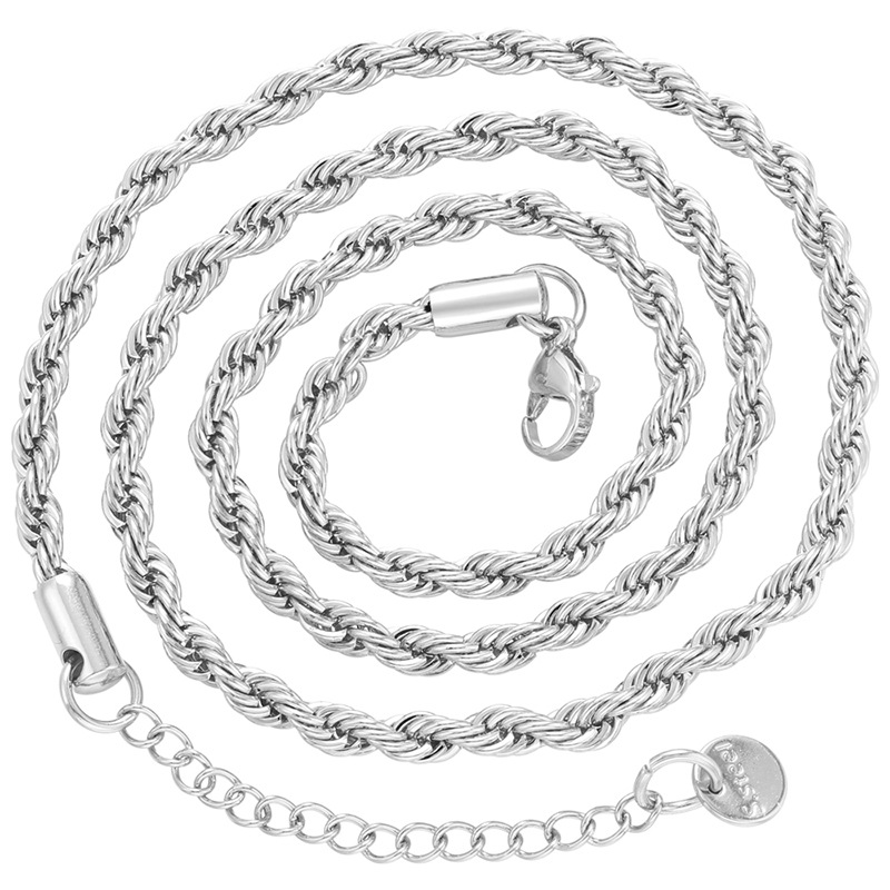 304 Stainless Steel Material Solid Color, Twist Pattern 1 Piece Basic Solid Color Twist Stainless Steel Plating Jewelry Accessories