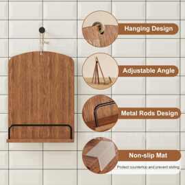 木质厨房食谱架餐厅菜单展示架音谱乐谱摆放架立式看书架阅读架