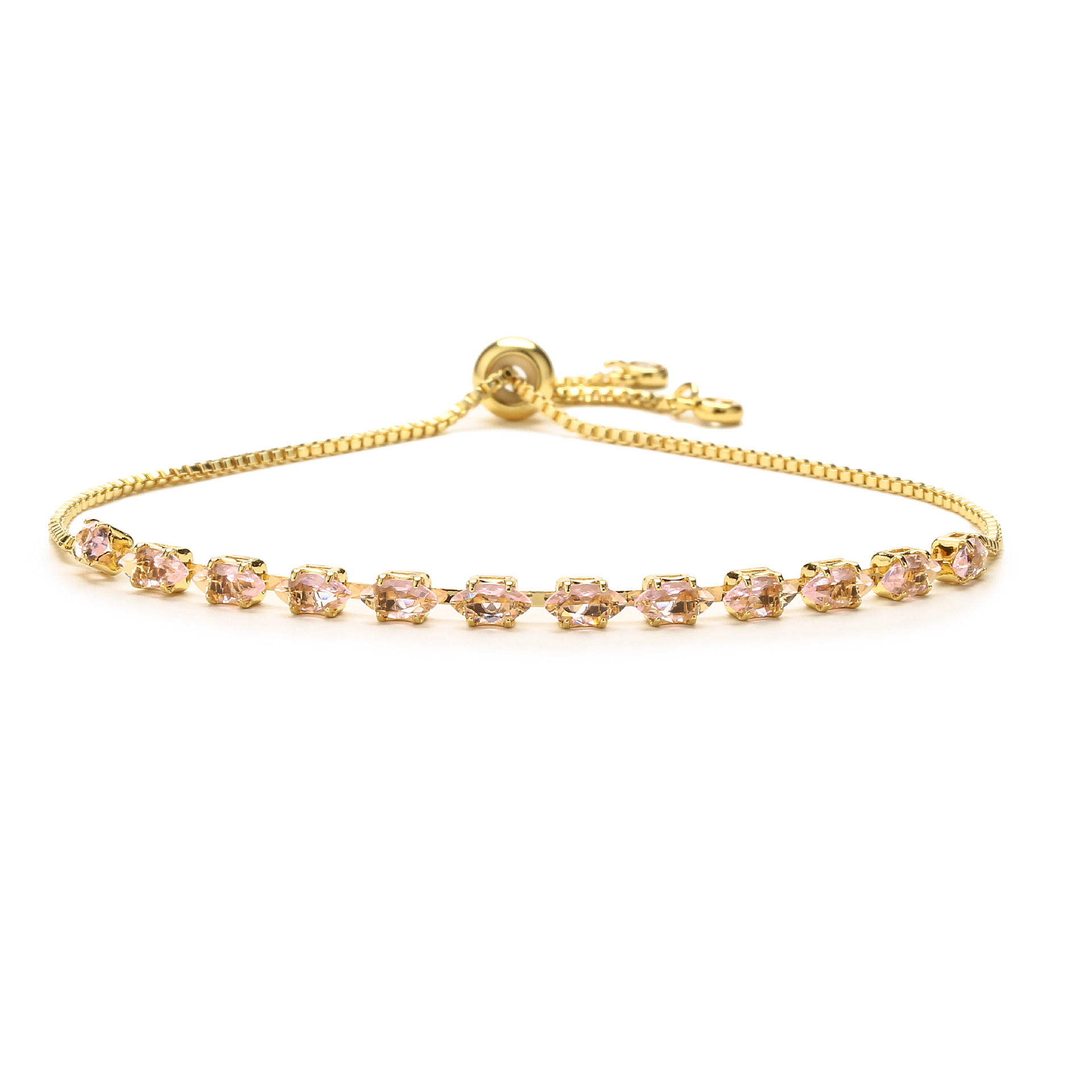 Anniversary Occasion Copper Material Elegant Shiny Geometric Copper Inlay Zircon Bracelets