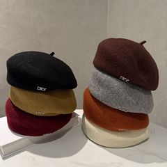 韩版时尚ins侧压立体定型贝雷帽女秋冬百搭显脸小文艺画家蓓蕾帽
