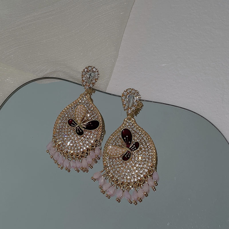 1 Paire Rétro Géométrique Alliage Gland Strass Femmes Boucles D'oreilles Lustre	 Boucles D'oreilles display picture 6