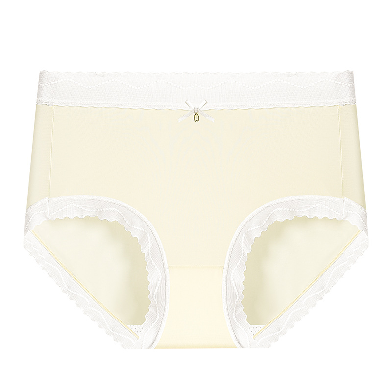 7A pantalones de seda de hielo antibacterianos de estilo puro, bragas transparentes, sueltas, cómodas y transpirables con bordes de encaje para niñas, refrescantes