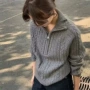 加厚大码小众翻领羊毛衫