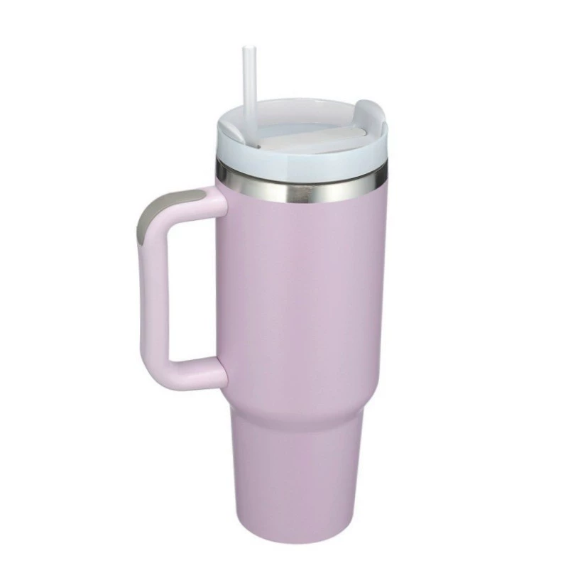 Двухслойная стеклянная кружка для чая, 40 oz (1200 мл), утолщённая, с крышкой и трубочкой